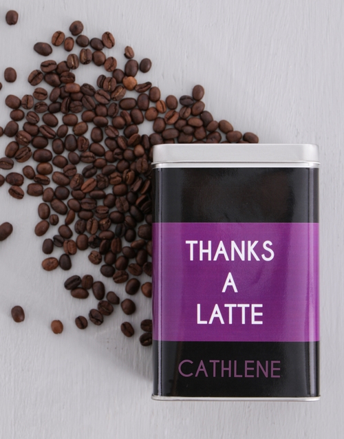 Thanks a Latte Personalised Coffee Gift Tin