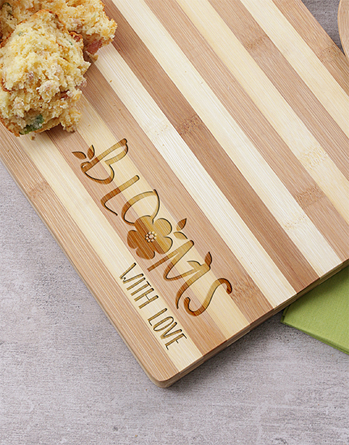 Personalised Family Blooms Chopping Board