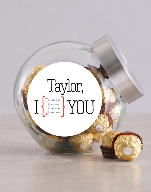 Personalized I Love Love You Candy Jar