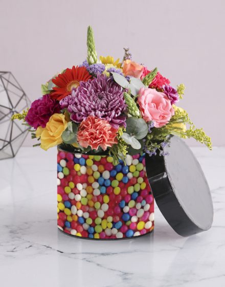 Sweetie Florals in Black Hatbox