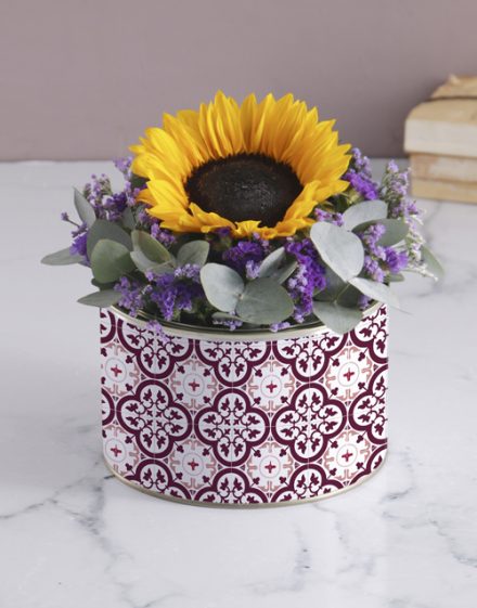Purple Sunflower Tin