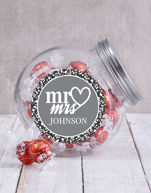 Personalized Mr and Mrs Candy Jar