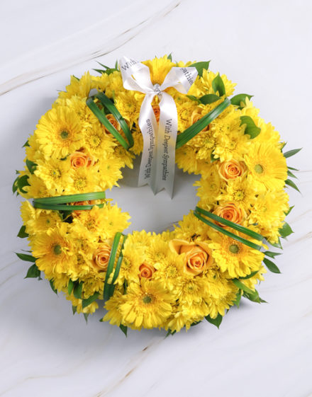 flowers Yellow Sympathy Wreath