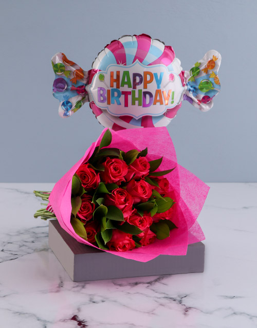birthday Happy Birthday Cerise Roses