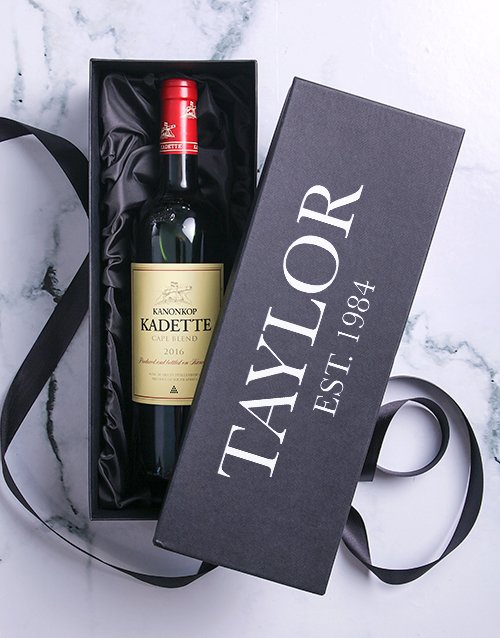 Red Personalised Wine Printed Giftbox