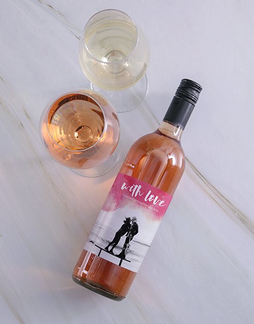 Message Photo Upload Romantic Personalised Wine