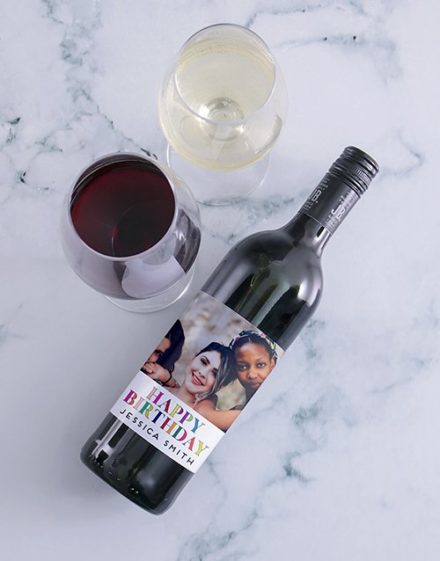 Birthday Photo Personalised Wine