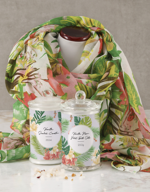 mothers-day Tropical Scarf And Pamper Set