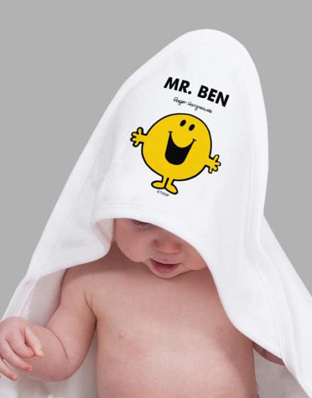 baby Personalised Mister Happy Hooded Towel