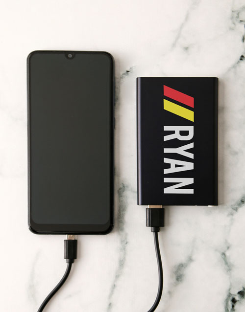 fathers-day Personalised Name Black Powerbank
