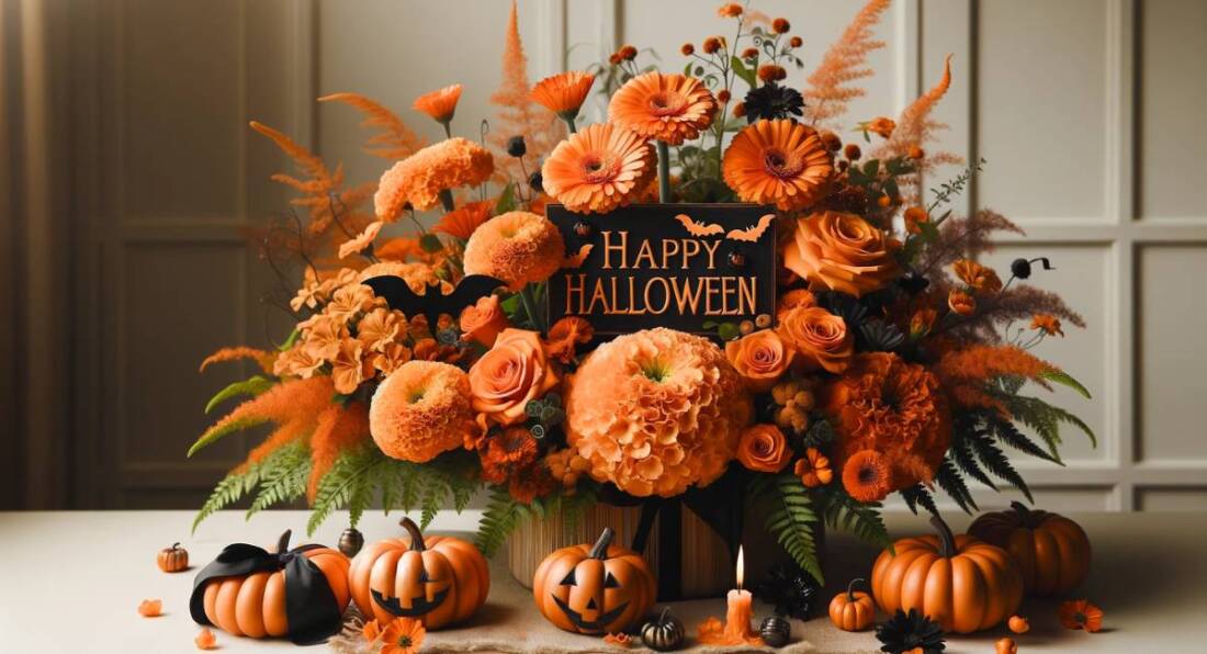 halloween flower arrangements