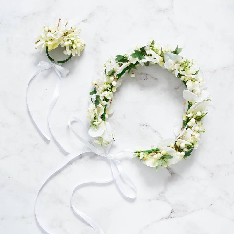 Angelic Corsage and Flower Crown Set