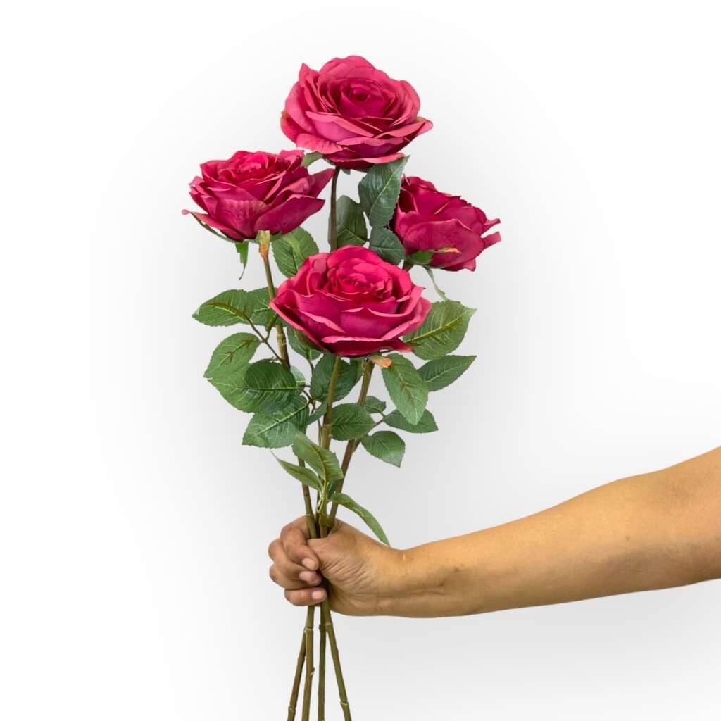 Rose Full Bloom Dark Pink Artificial Flowers