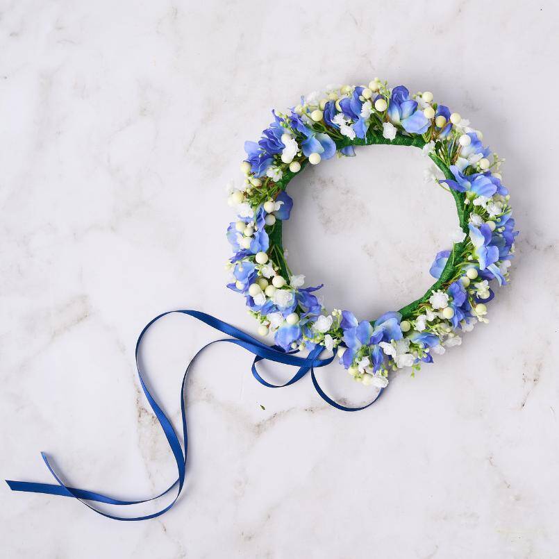 Sapphire Mist Blue Flower Crown