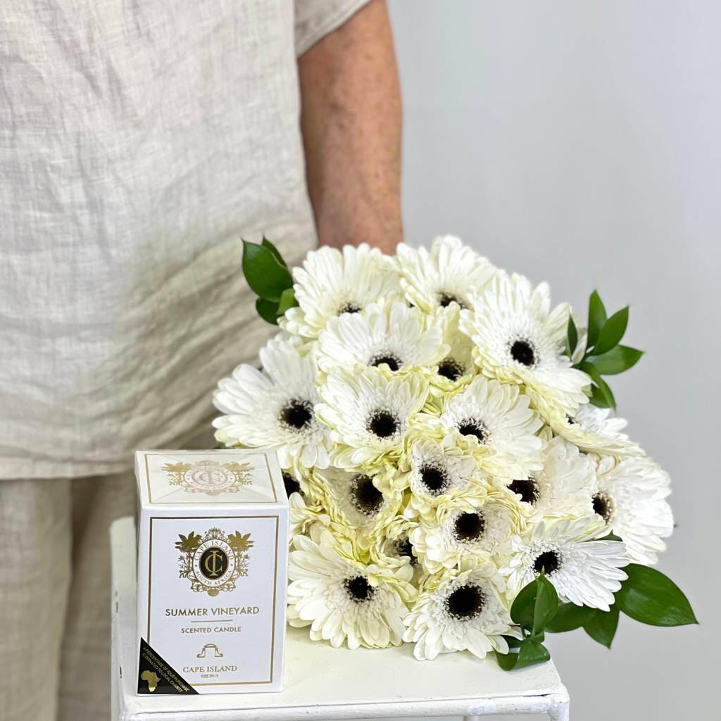 Whispering White Gerbera Bouquet